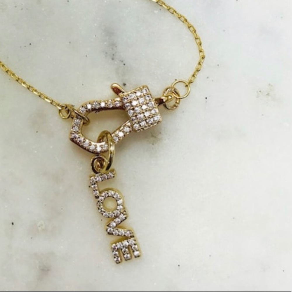 Pavé CZ “Clasp in Front” Necklace,avail 3 colors - Picture 8 of 8